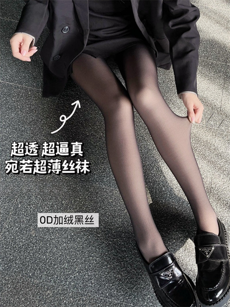 Black Bare-Leg Effect Tights