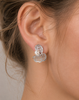 Irregular Hollow-Out Stud Earrings with 925 Silver Posts