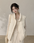 Korean Style 90% White Duck Down Vest