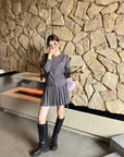 Wool-Silk Knitted Pleated Skirt Set