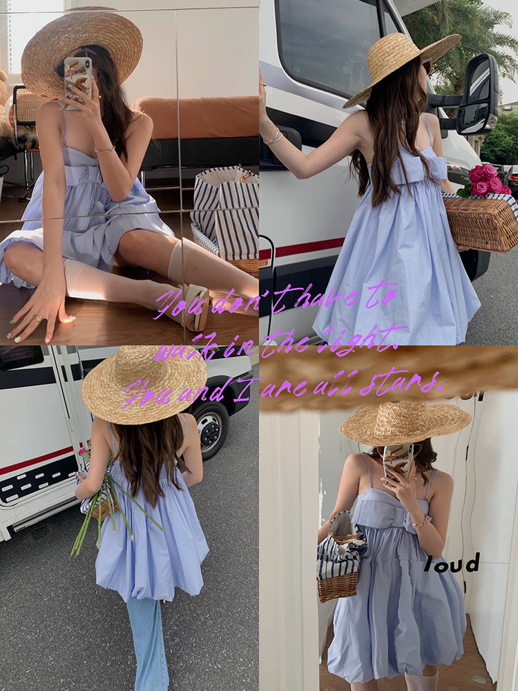 French Sweetheart Bow-Detail Camisole Dress