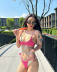 Thai-Style Instagram-Inspired Contrast Bikini 4-Piece Set