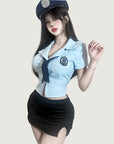 Officer-Inspired Bodycon Lingerie Set (with Stockings and hat)