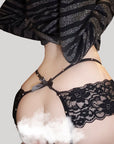 French Rivet Open-Crotch Bow Low-Waist Panties