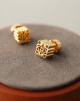 Ultra-delicate hollow abstract stud earrings