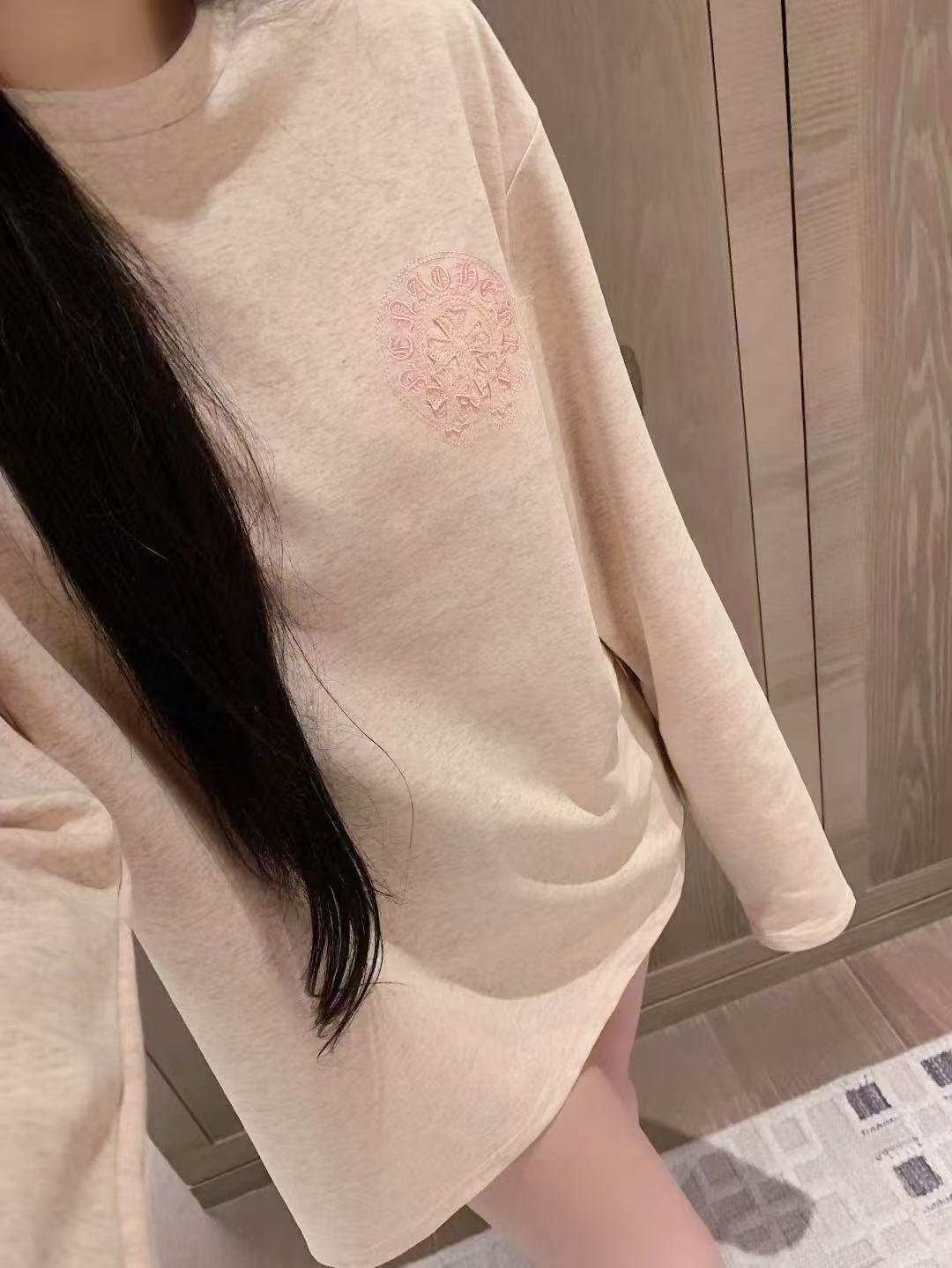 Chrome Hearts Patchwork Contrast Cotton Long-Sleeve Tee