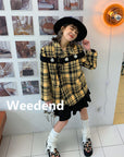 Yellow Plaid Blazer Jacket