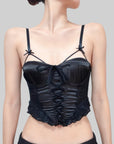 French Court-Style Satin Corset Bra