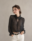 Korean Vintage Polka Dot Chiffon Blouse