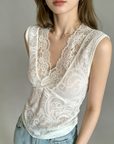 Korean Style Layered Lace V-Neck Camisole