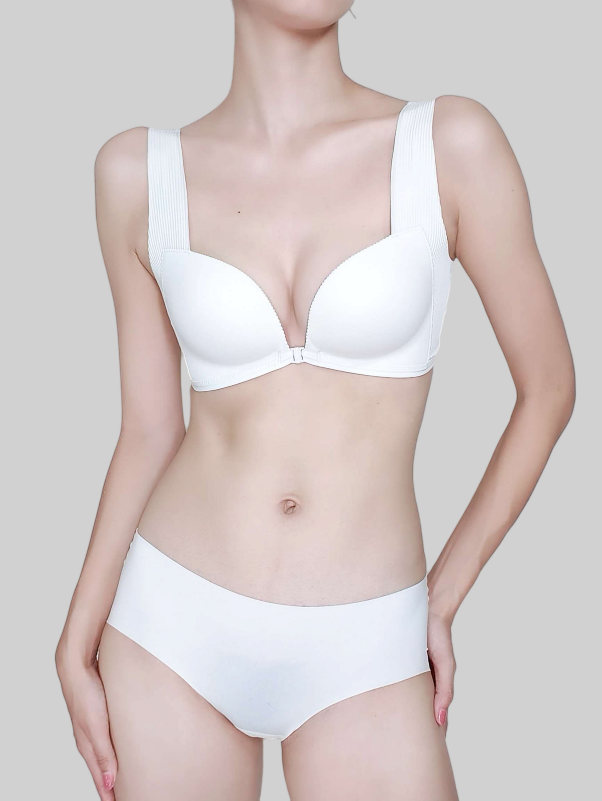 Front-Clasp, Wire-Free Push-Up Bra set