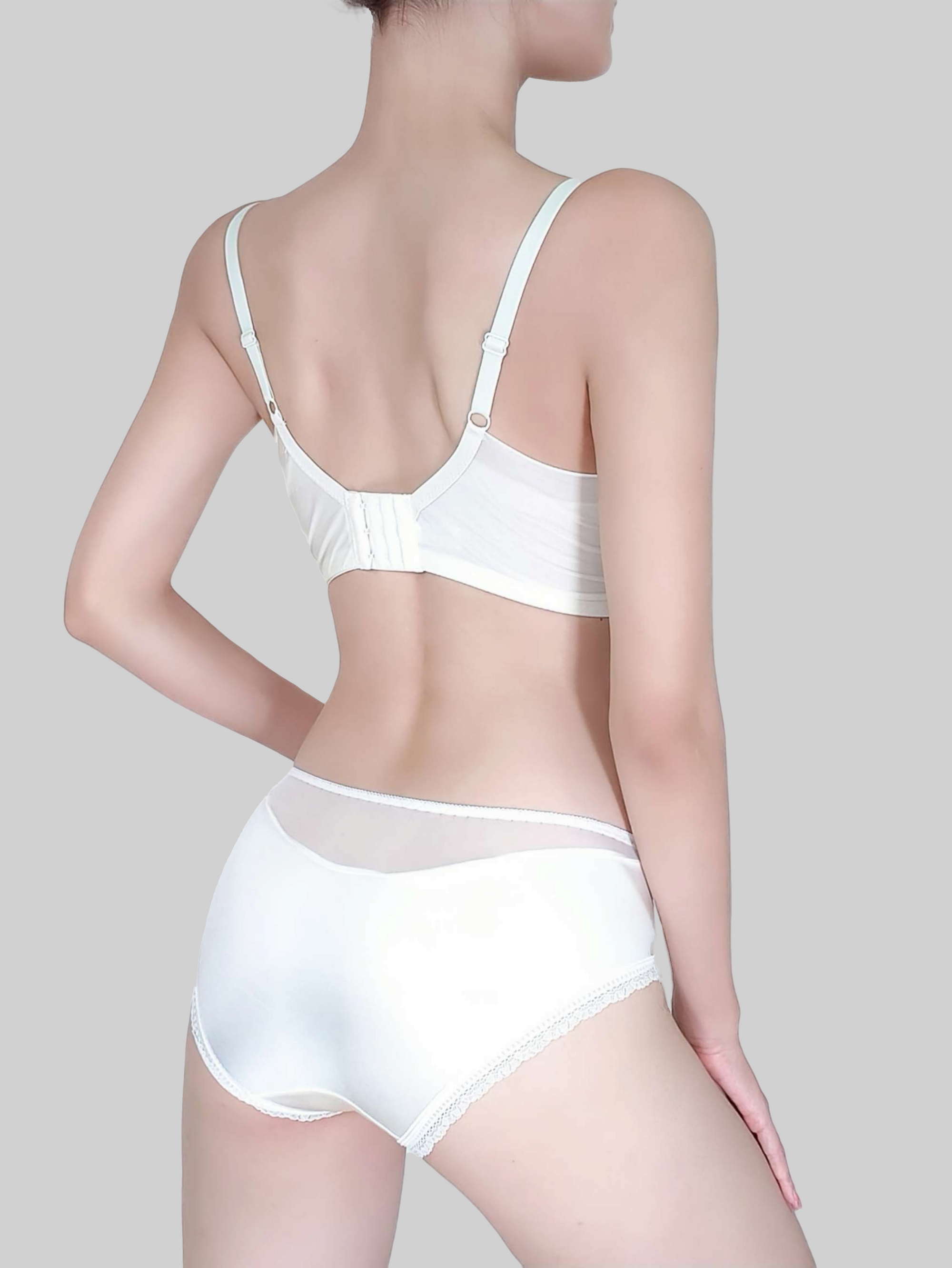 Seamless, Wire-Free, Deep V Milk Silk Lingerie set