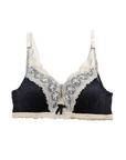 Vintage Lace Deep V Push-Up Bra