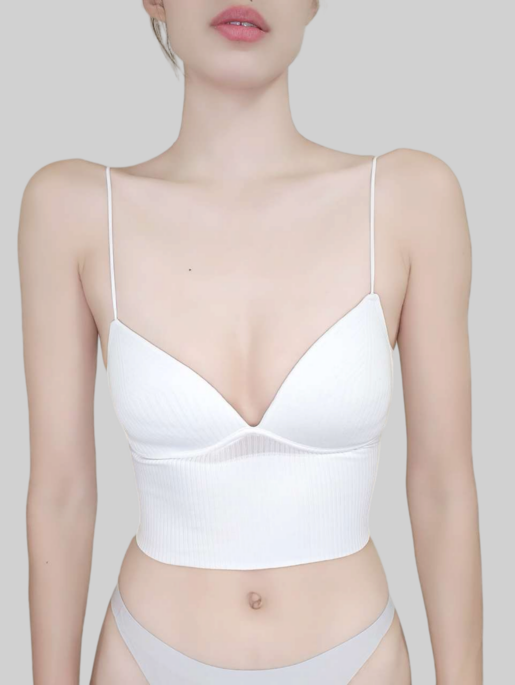 Thin-Strap Striped V-Neck Camisole