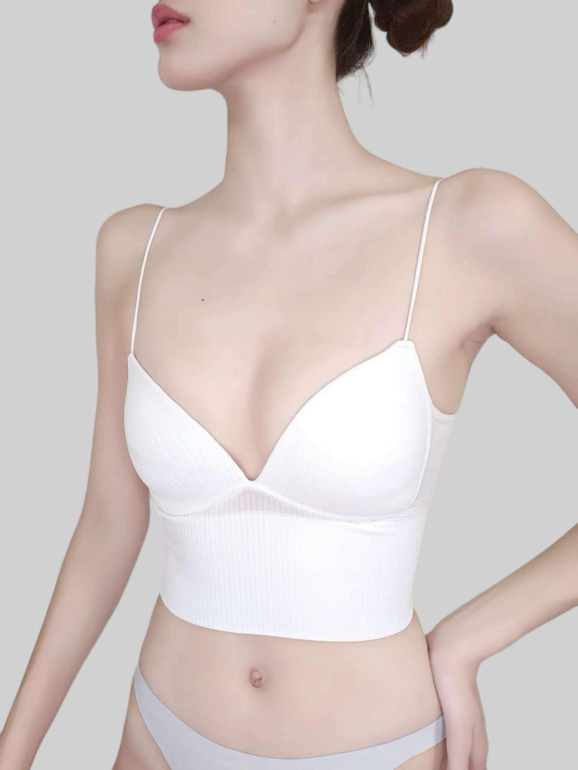 Thin-Strap Striped V-Neck Camisole