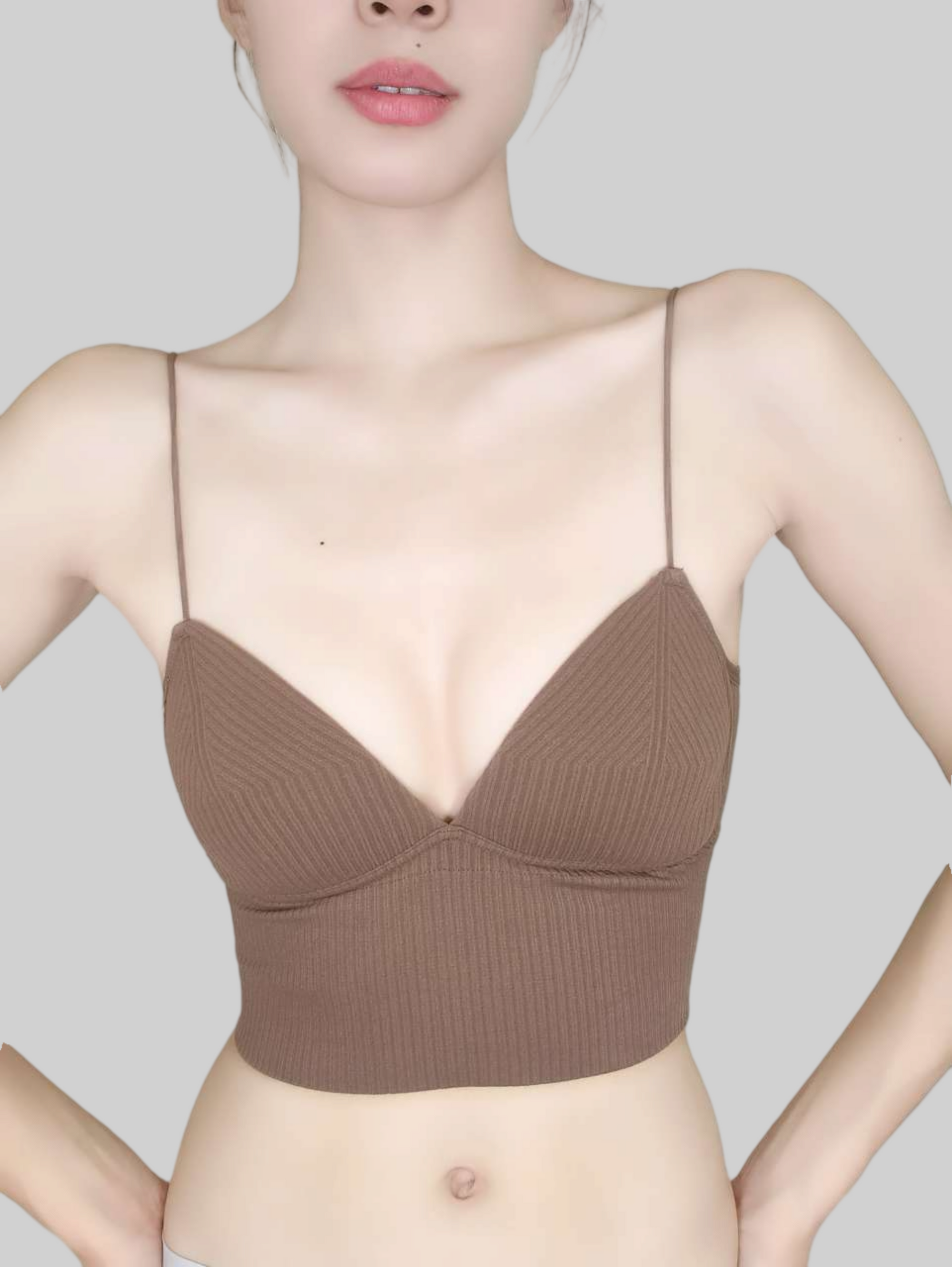 Thin-Strap Striped V-Neck Camisole