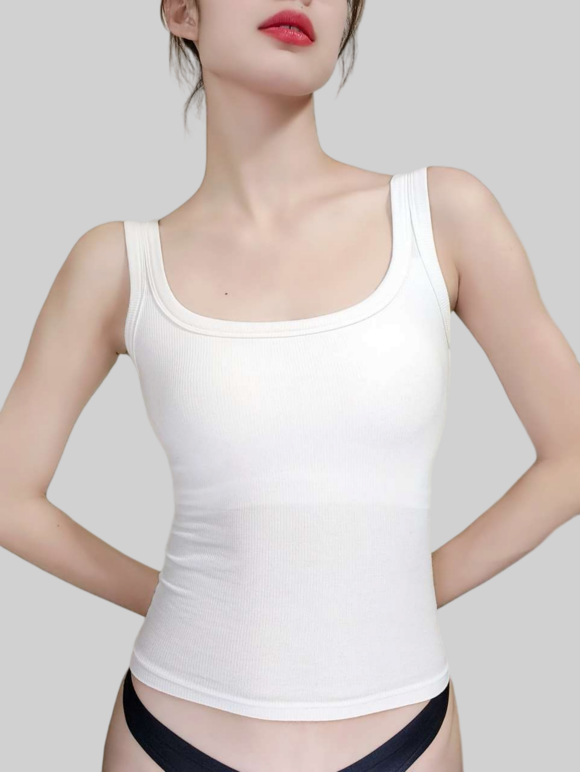Plunging U-Back Bust-Enhancing Tank Top