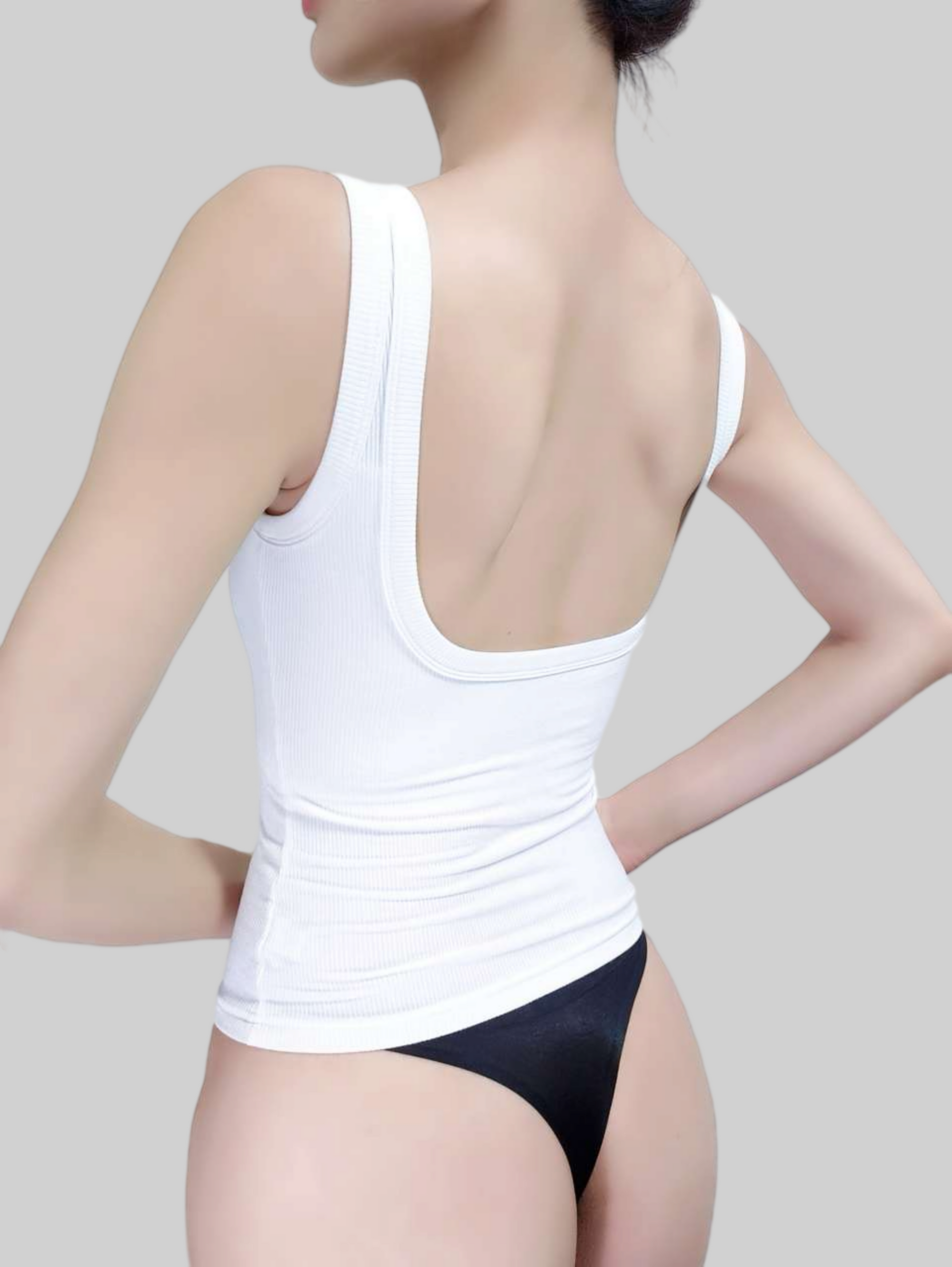 Plunging U-Back Bust-Enhancing Tank Top