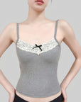 Lace Strap Camisole with Padded Bust for a Beautiful Chest