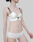 Vintage Court Style Satin Wireless Bra