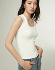 Slim-Fit American-Style U-Neck Tank Top