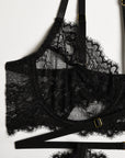 French Court-Inspired Waist-Cinching Fishbone Underwired Three-Piece Set  