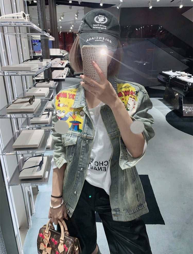 Mickey X Balenciaga Washed Denim Jacket