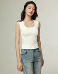 Slim-Fit American-Style U-Neck Tank Top