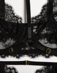French Court-Inspired Waist-Cinching Fishbone Underwired Three-Piece Set