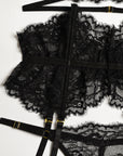 French Court-Inspired Waist-Cinching Fishbone Underwired Three-Piece Set  