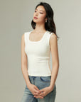 Slim-Fit American-Style U-Neck Tank Top