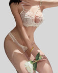 Sensual Cross-Strap Lace Bra