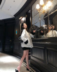 New Chinese Style Satin Embroidered Down Jacket (Without Fur Scarf)