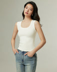 Slim-Fit American-Style U-Neck Tank Top