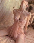 Steel Support Thin Gauze Sexy Nightgown