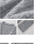 Relaxed Sequin Knit Cardigan with Sheer Details