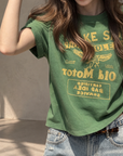 Avocado Green 100% Cotton Vintage Tee