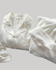 Luxury Satin Silver Fox Fleece Loungewear Set