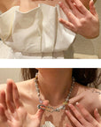 Faux Natural Stone Irregular Design Collarbone Necklace