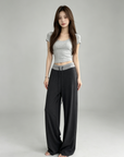 Ultra Draped Loose Straight-Leg “Shaking” Pants