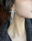 Saturn Tassel Stud Earrings