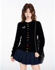 Dachshund Embroidered Fitted Knit Top