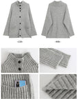 Korean-style wool knit cardigan with a relaxed, stylish design