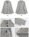 Korean-style wool knit cardigan with a relaxed, stylish design