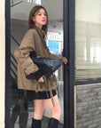 Casual Utility-Style Jacket with Straps
