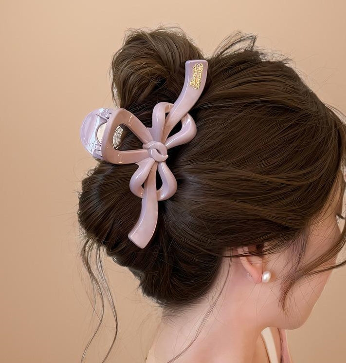 Elegant Large Butterfly Shark Clip in Blush Pink