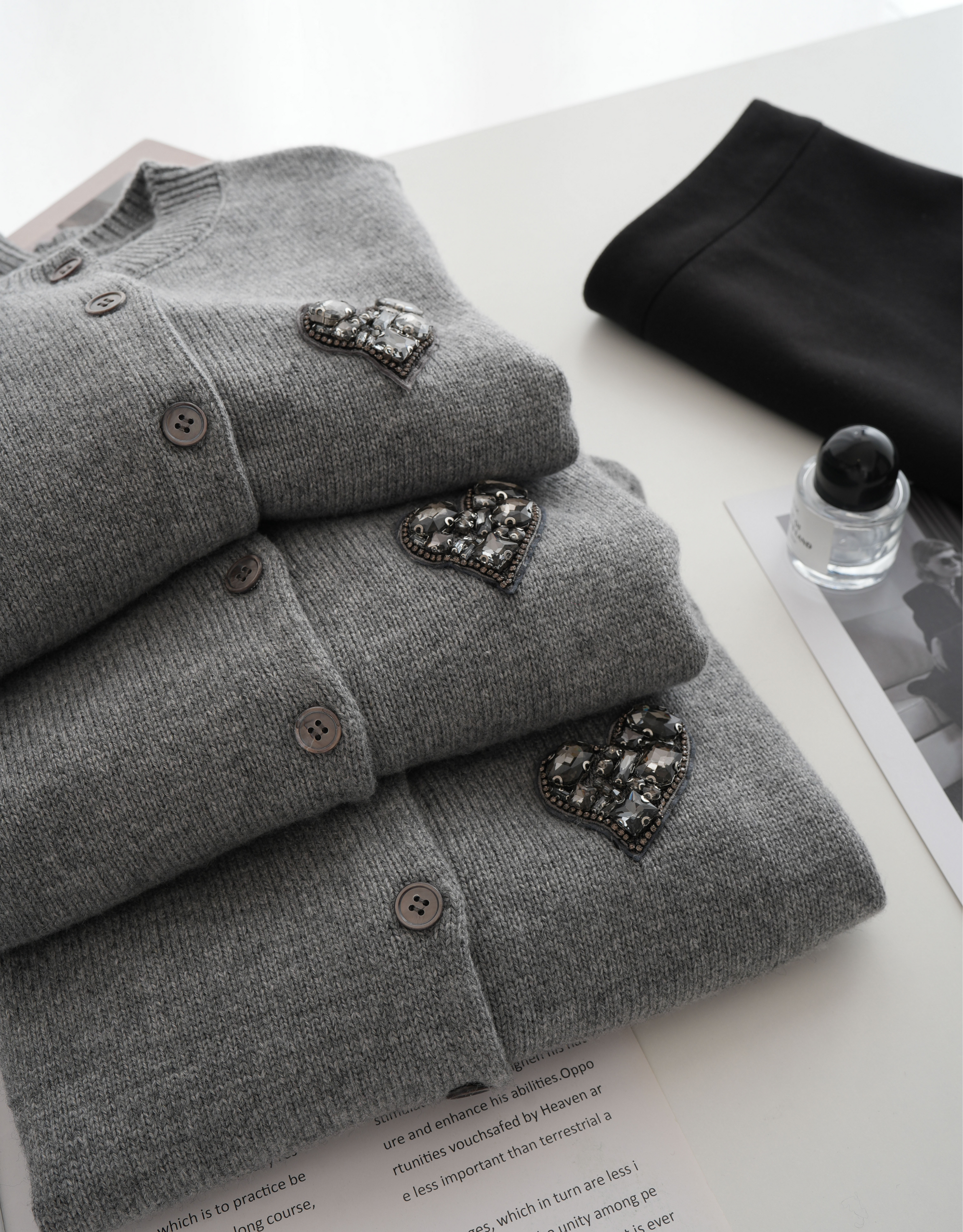 Luxurious Heart Mo&Co Classic Wool Cardigan