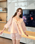 French silk loungewear with a sweet, feminine touch