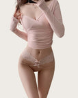 Sexy Low-Rise Lace Cut-Out Panties