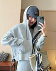 Korean Style Air-Layer Hooded Sweatshirt